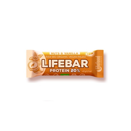 Végami vous propose : Lifebar protéine vanille noisette 47g - bio