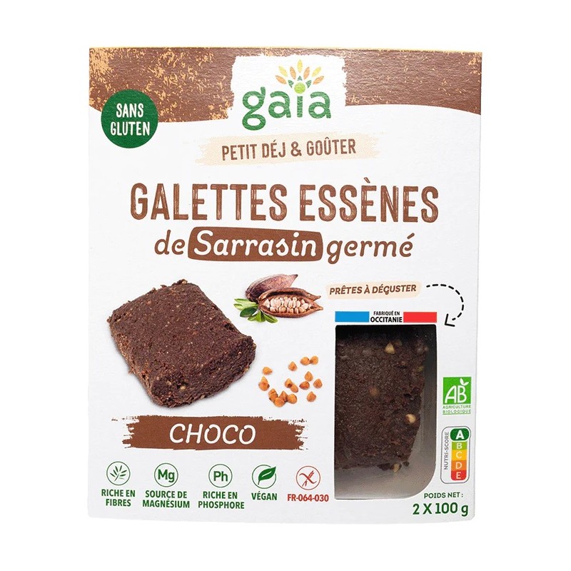 Un Monde Vegan vous propose : Galettes au sarrasin germé chocolat 200g - bio