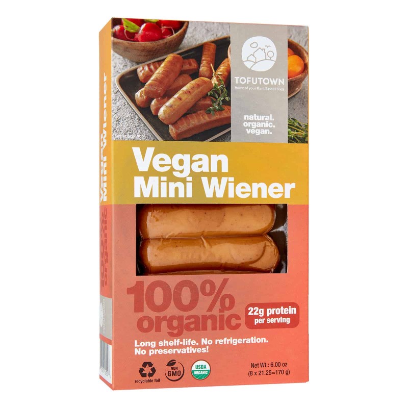 Un Monde Vegan vous propose : Saucisses mini viennoises 170g - bio